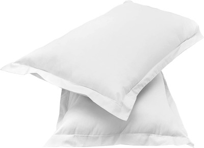 SLEEPING OWLS Plain Pillows Cover(Pack of 2, 46 cm*68 cm, White)
