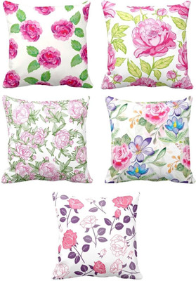 TheYaYaCafe Cotton Cushions Cover(50 cm*50 cm, Pack of 5, Multicolor)