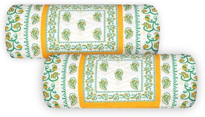 Ethansha Cotton Bolsters Cover(Pack of 2, 41 cm*82 cm, Yellow)