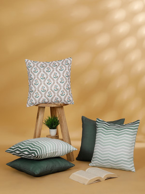 ROSARA HOME Polyester Cushions Cover(Pack of 5, 40 cm*40 cm, Light Green)