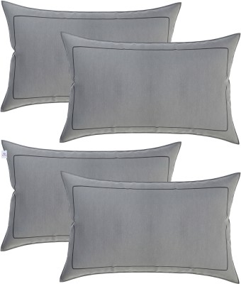 Heart Home Cotton Pillows Cover(Pack of 4, 44 cm*70 cm, Grey)