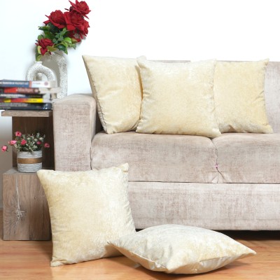 R2H2 Plain Cushions Cover(Pack of 5, 40 cm*40 cm, Cream)