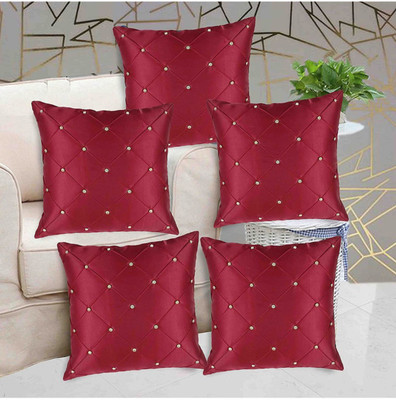 KLASY Polyester Cushions Cover(Pack of 5, 16 cm*16 cm, Red)