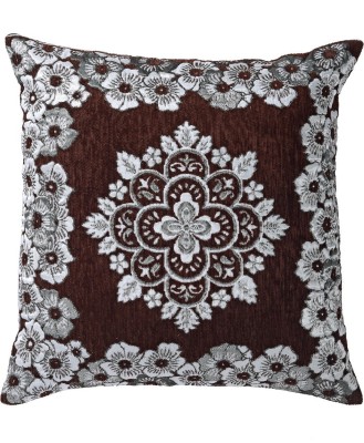 ROMEE Chenille Cushions Cover(Pack of 5, 40 cm*40 cm, Brown)