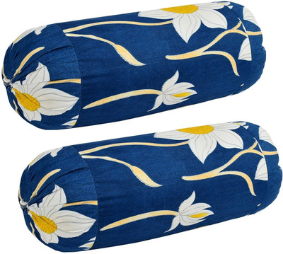 Shri Krishana Fabrics Cotton Bolsters Cover(40 cm*80 cm, Pack of 2, Dark Blue)
