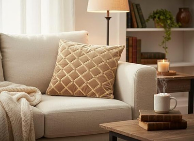 Casanest Velvet Cushions Cover(41 cm*41 cm, Pack of 5, Gold)