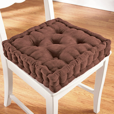 Pretty Krafts Microfibre Solid Chair Pad Pack of 1(Brown)