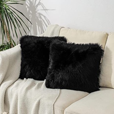 Meridian handicrafts Polyester Cushions & Pillows Cover(12 cm*12 cm, Black)