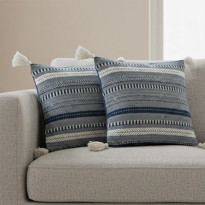 Shonisha Cotton Cushions Cover(40 cm*40 cm, Pack of 2, Black)