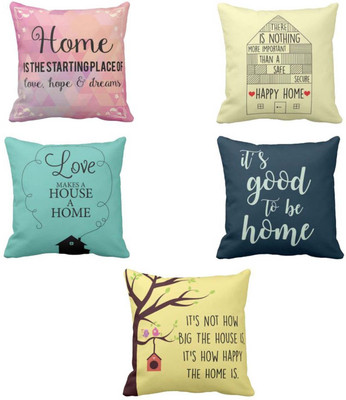 TheYaYaCafe Polyester Cushions Cover(60.96 cm*60.96 cm, Pack of 5, Multicolor)