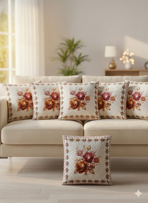 CHOICE FIRST HUB Velvet Cushions Cover(40 cm*40 cm, Pack of 5, Cream)