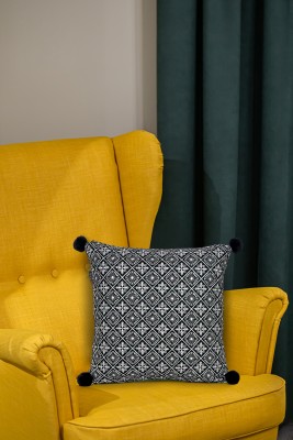 Mezposh Geometric Cushions Cover(41 cm*41 cm, Black, Multicolor)