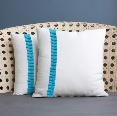 FRILLKART Satin Cushions Cover(Pack of 2, 16 cm*16 cm, Light Blue)