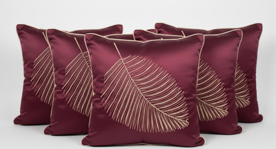 Vornexa Velvet Cushions & Pillows Cover(40 cm*40 cm, Pack of 5, Red)