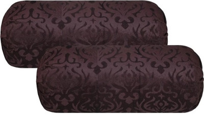 Rabhnoor Velvet Bolsters Cover(82 cm*40 cm, Pack of 2, Brown)