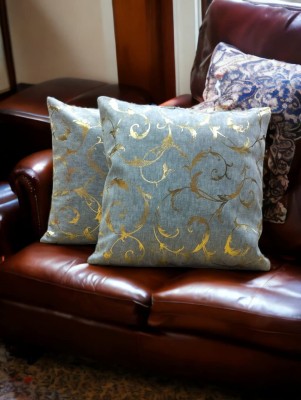 Casanest Embroidered Cushions & Pillows Cover(Pack of 2, 51 cm*51 cm, Silver)