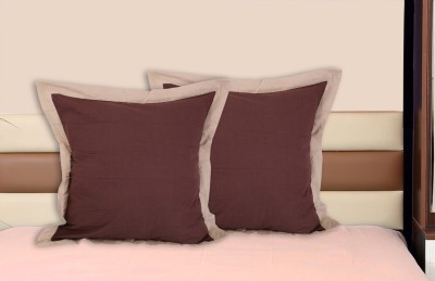 Dekor World Solid Cushions & Pillows Cover(Pack of 2, 60 cm*60 cm, Brown)