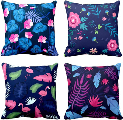 TheYaYaCafe Cotton Cushions Cover(30 cm*30 cm, Pack of 4, Multicolor)