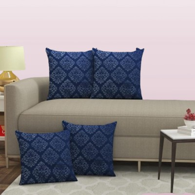 TYLORSTYLE Cotton Pillows Cover(Pack of 4, 41 cm*41 cm, Blue)