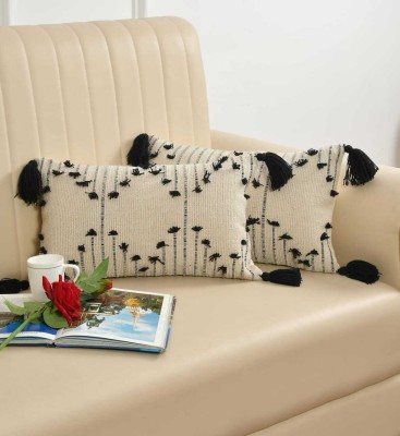 SAMAIR Checkered Cushions & Pillows Cover(Pack of 5, 30 cm*50 cm, Beige)