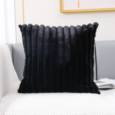 mollismoons Striped Cushions Cover(40.64 cm*40.64 cm, Black)