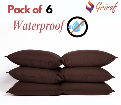 GRINAF Cotton Pillows Cover(46 cm*72 cm, Pack of 6, Brown)