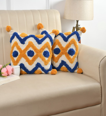 RUDRAHOME Cotton Cushions & Pillows Cover(40 cm*40 cm, Pack of 2, Multicolor)