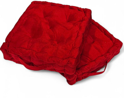 MonarchHomeArt Cotton Cushion Pack of 2 Solid(Red)