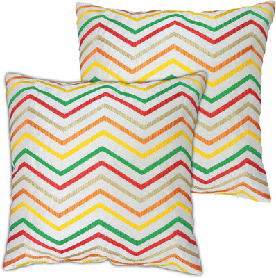 NoorAccumulation Silk Cushions & Pillows Cover(40 cm*40 cm, Pack of 2, White)