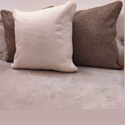 GOOD VIBES Self Design Cushions & Pillows Cover(Pack of 3, 40 cm*40 cm, Brown)