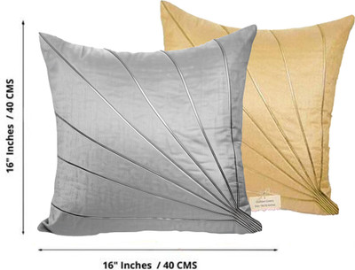 VELORA Silk Cushions & Pillows Cover(40 cm*40 cm, Pack of 5, Silver)