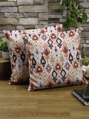 Alina decor Polycotton Cushions Cover(Pack of 2, 30.48 cm*30.48 cm, Red, Brown)