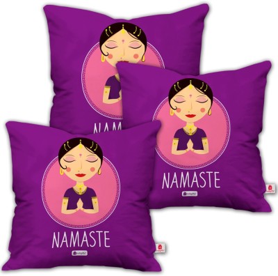Indigifts Printed Cushions Cover(Pack of 3, 45 cm*45 cm, Blue)