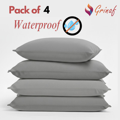 GRINAF Cotton Pillows Cover(46 cm*72 cm, Pack of 4, Grey)