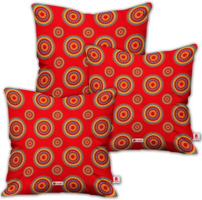 Indigifts Satin Cushions Cover(Pack of 3, 45 cm*45 cm, Red)