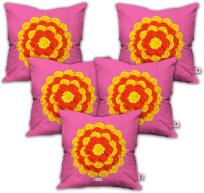 Indigifts Satin Cushions Cover(Pack of 5, 45 cm*45 cm, Pink)