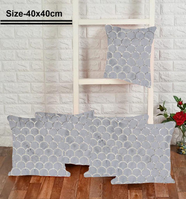 TURIYA Velvet Cushions Cover(Pack of 5, 40 cm*40 cm, Grey)