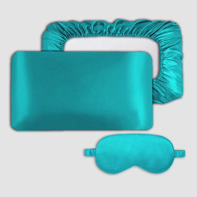 Avirons Silk Pillows Cover(46 cm*72 cm, Pack of 2, Blue)