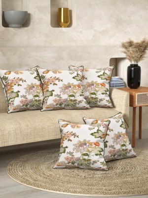 EasyGoods Floral Cushions & Pillows Cover(Pack of 3, 40 cm*40 cm, Gold)