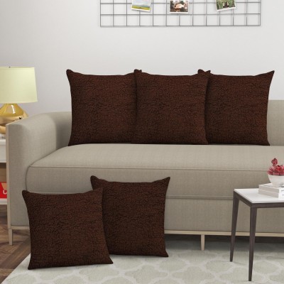24x7 Home Store Plain Cushions Cover(Pack of 5, 40 cm*40 cm, Brown)