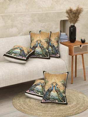 JAIPUR FABRIC Jute Cushions Cover(40 cm*40 cm, Pack of 5, Multicolor)