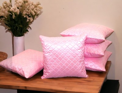 ZIKRAK EXIM Self Design Cushions Cover(Pack of 5, 40 cm*40 cm, Pink)
