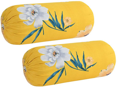 Shri Krishana Fabrics Cotton Bolsters Cover(40 cm*80 cm, Pack of 2, Yellow)