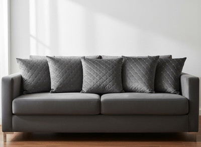 vjk fab Velvet Cushions Cover(40 cm*40 cm, Pack of 5, Grey)