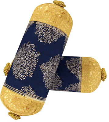 Jai Siya Ram Printers Cotton Bolsters Cover(38 cm*76 cm, Pack of 2, Blue)