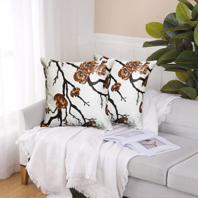 Hims Polyester Cushions Cover(45 cm*45 cm, Pack of 2, Brown)