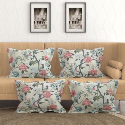 Fashancy Printed Pillows Cover(Pack of 4, 46 cm*72 cm, White)