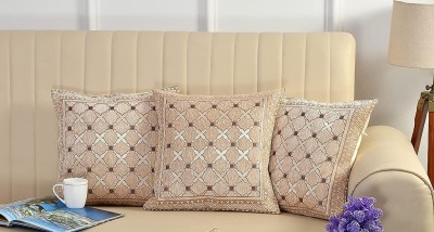 Freshfromloom Velvet Cushions & Pillows Cover(Pack of 3, 40 cm*40 cm, Beige)