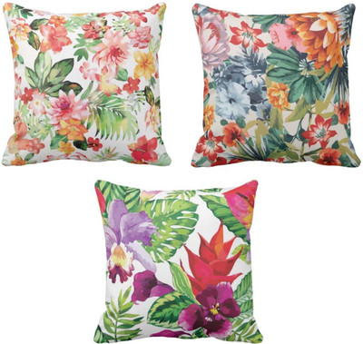 TheYaYaCafe Polyester Cushions Cover(40.64 cm*40.64 cm, Pack of 3, Multicolor)