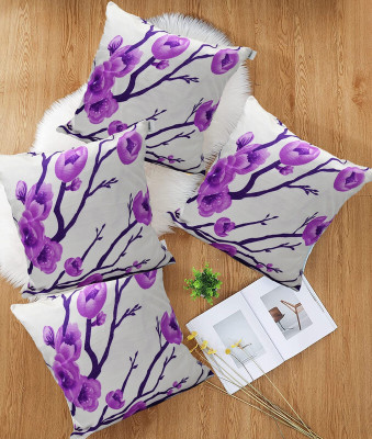 Hims Polyester Cushions Cover(50 cm*50 cm, Pack of 4, Purple)